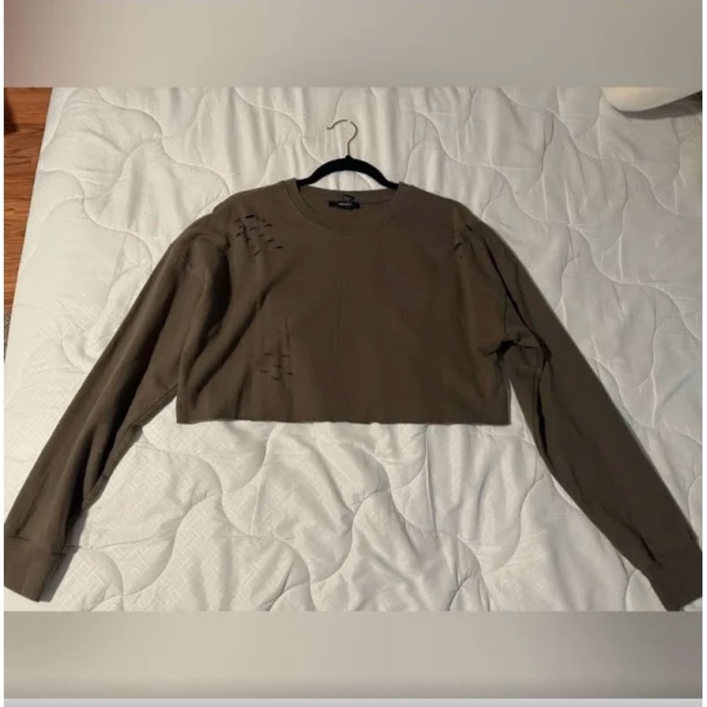 Forever 21 Hunter Green Cropped Sweatshirt